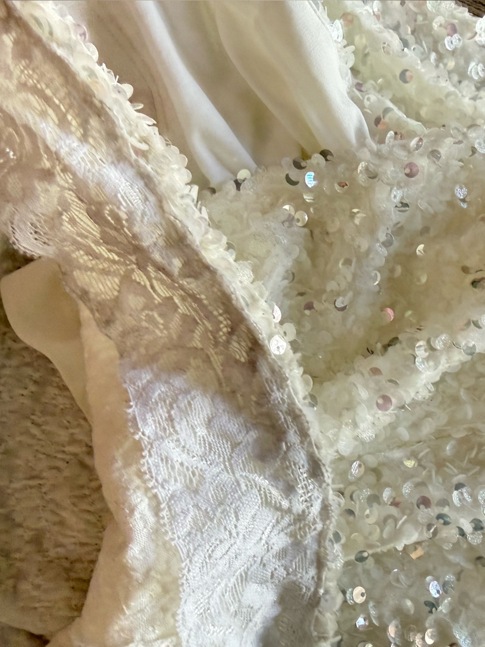 helsi brice white halter sequin 3d floral applique maxi gown dress size small - Picture 12 of 13
